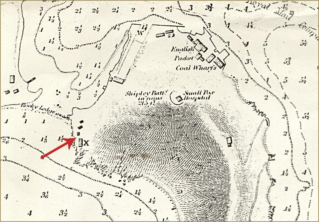 Map showing the location of the complex, 1851