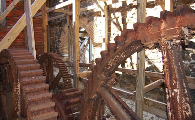 Large cogs in the Engine Room of the Head House