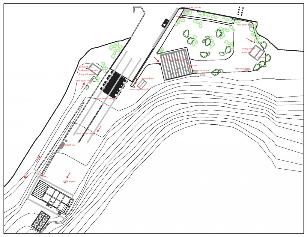 Proposed plan for Creque Marine Railway interpretation